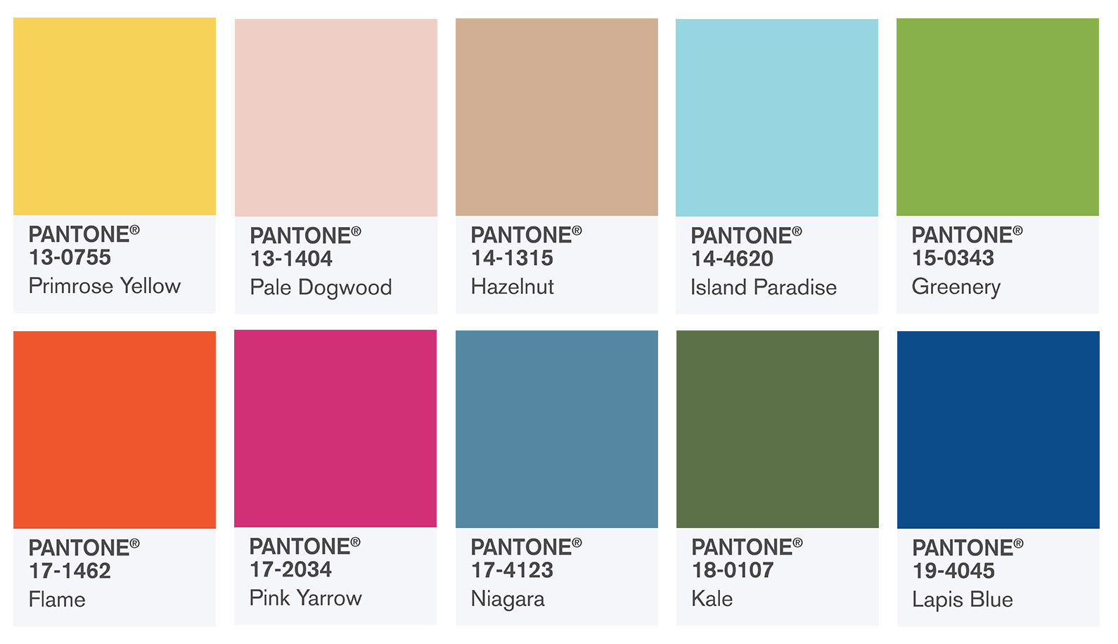 Pantone Colors for Spring 2017