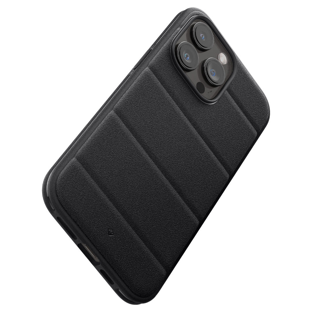 ACS06623 - iPhone 15 Pro Max Case Athlex in black color showing the angled back