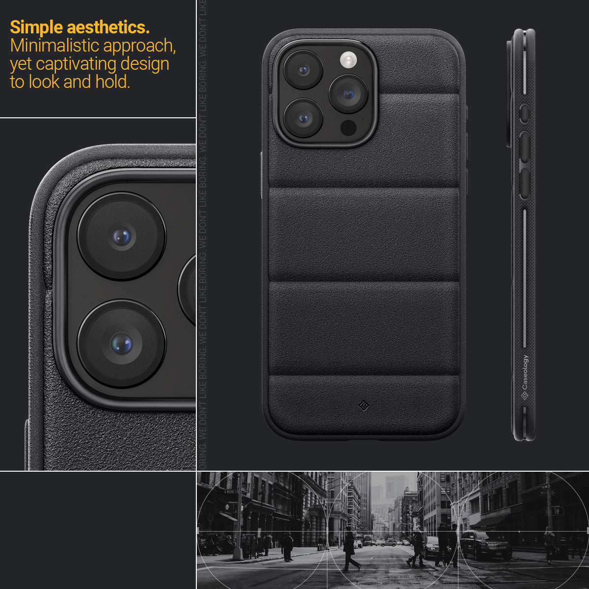 ACS06623 -  iPhone 15 Pro Max Case Athlex in black color - Simple aesthetics. Minimalistic approach, yet captivating design to look and hold.