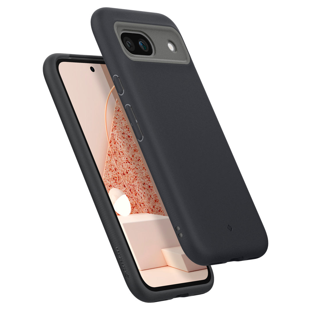 ACS07271 - Google Pixel 8a Case Nano Pop in black color showing the back and front at an angle