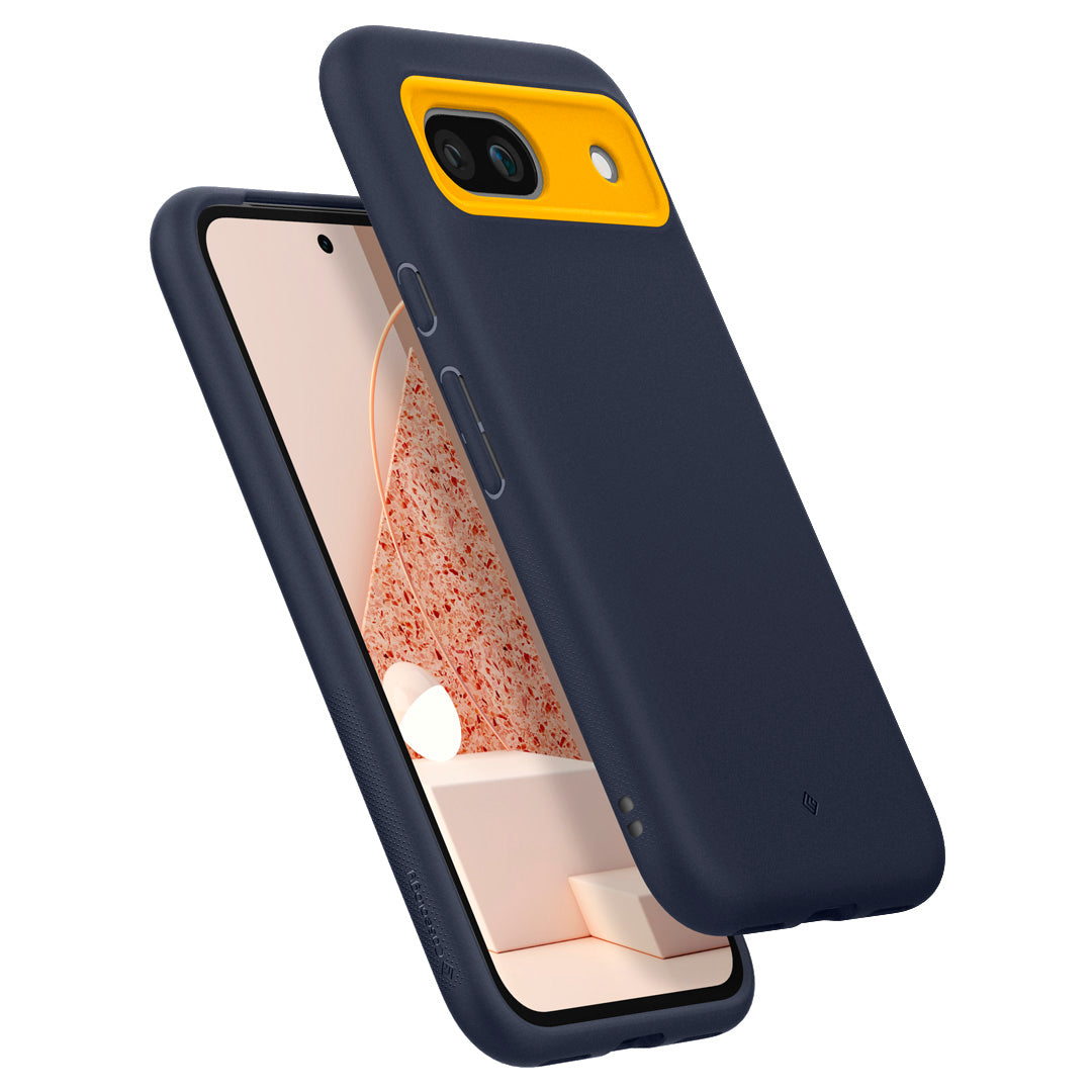 ACS07272 - Google Pixel 8a Case Nano Pop in navy color showing the back and front at an angle