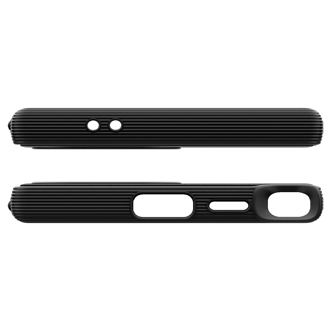 ACS07318 - Galaxy S24 Ultra Case Parallax in Matte Black showing the top and bottom 