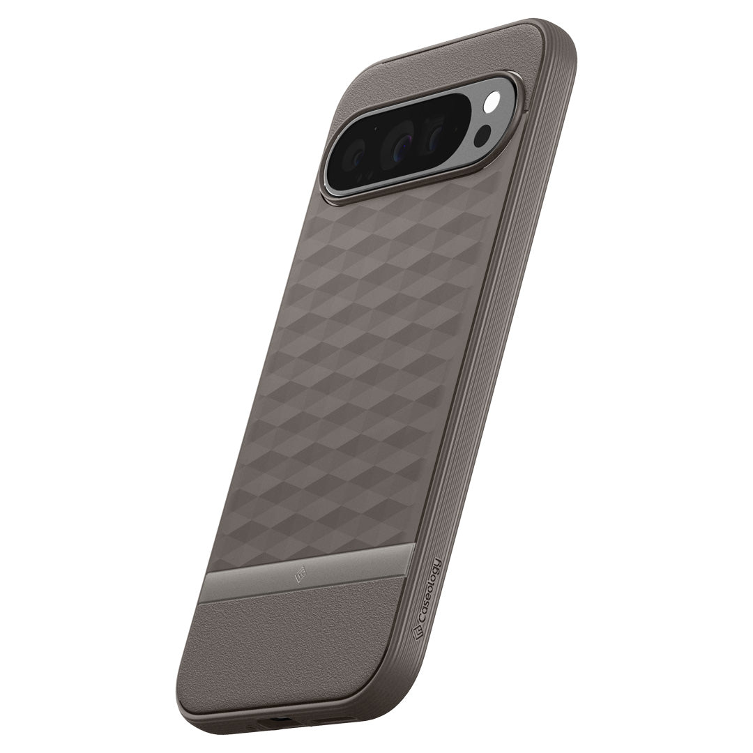 ACS07740 - Pixel 9 Pro XL Case Parallax in Ash Gray showing the back, partial side and bottom