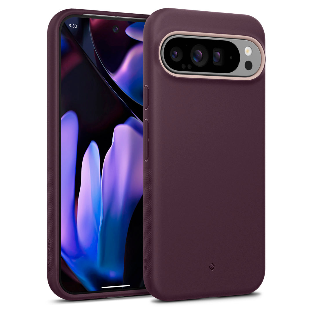 ACS07744 - Pixel 9 Pro XL Case Nano Pop in Burgundy Bean showing the back, partial sides and front