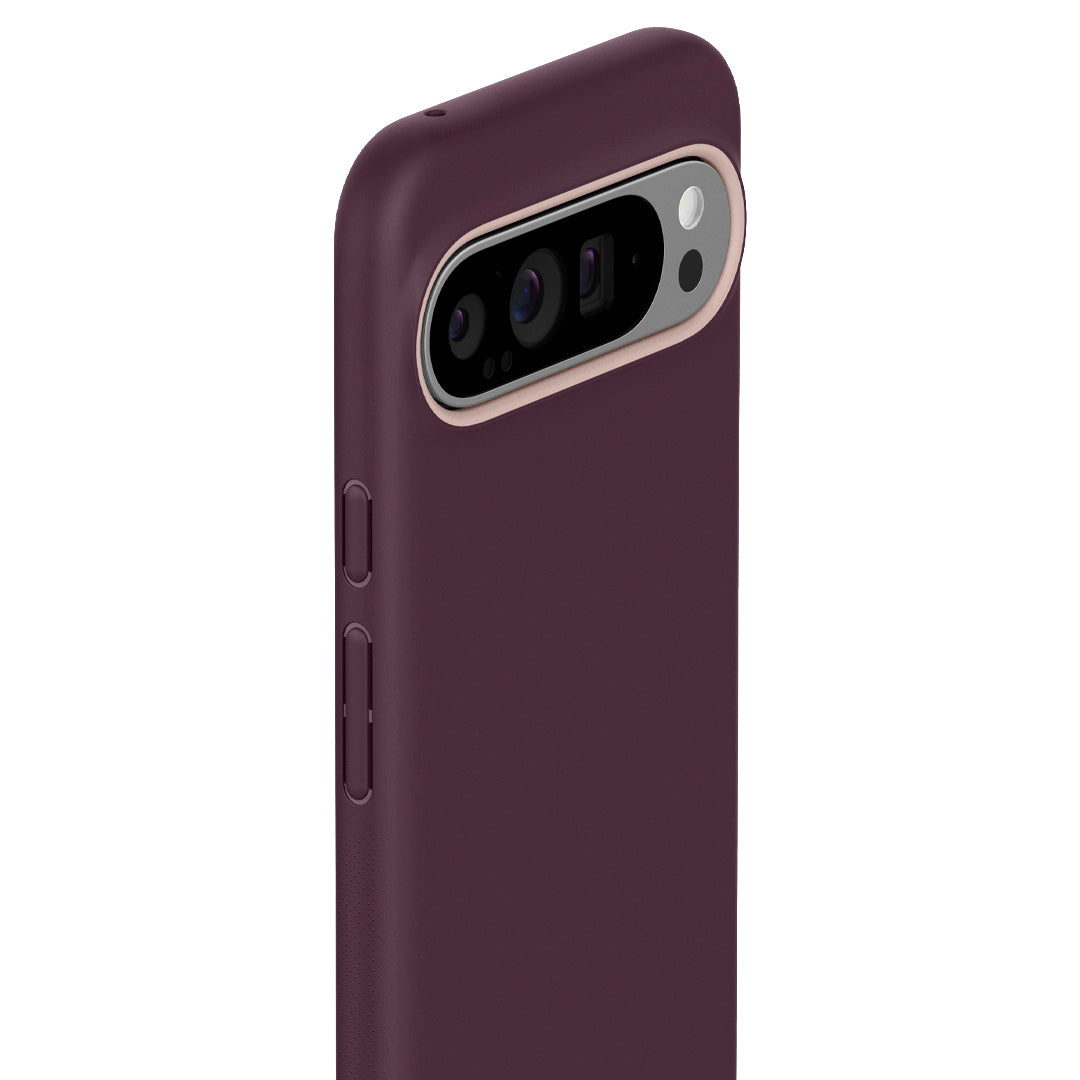 ACS07744 - Pixel 9 Pro XL Case Nano Pop in Burgundy Bean showing the back, partial side and top 