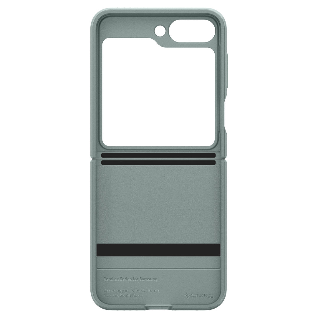 ACS07855 - Galaxy Z Flip 6 Case Parallax in sage green showing the inside of case