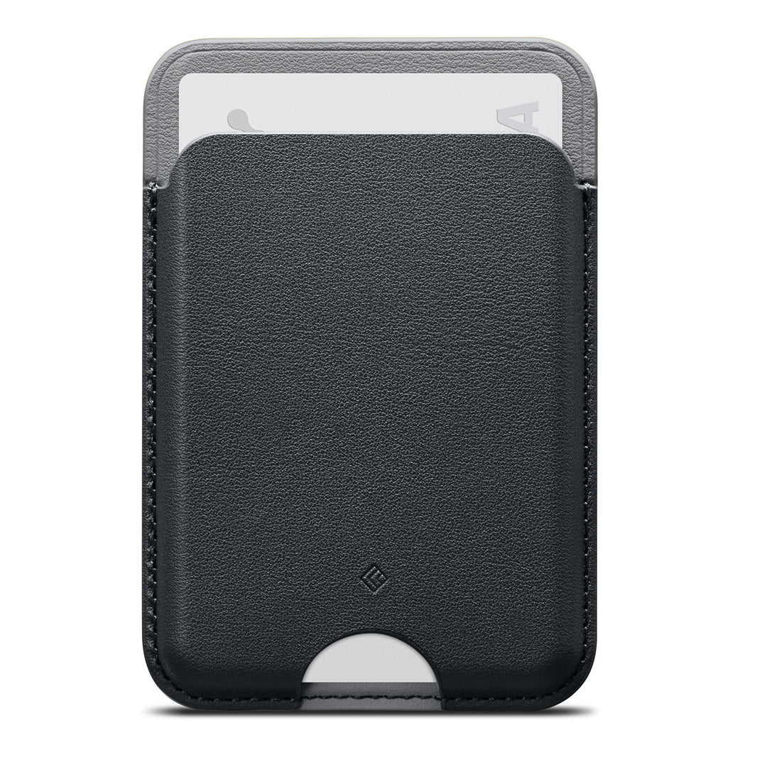 AFA06997 - Magsafe Wallet Nano Pop V2 in Black Sesame showing the front with card inserted