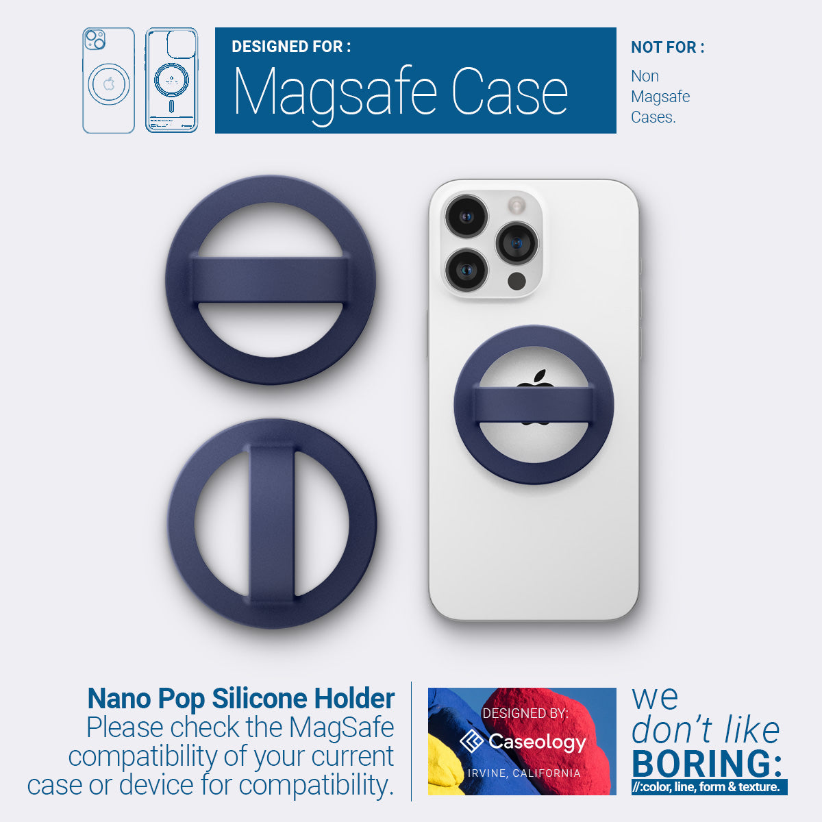 AFA07059 - MagSafe Silicone Phone Holder in navy color - compatibility