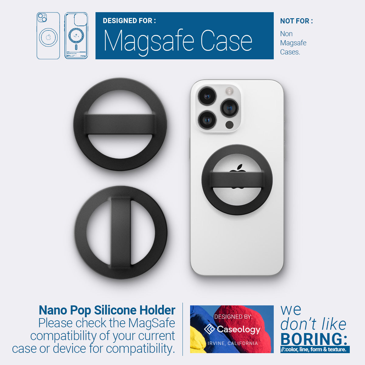 AFA07060 - MagSafe Silicone Phone Holder in black color - compatibility