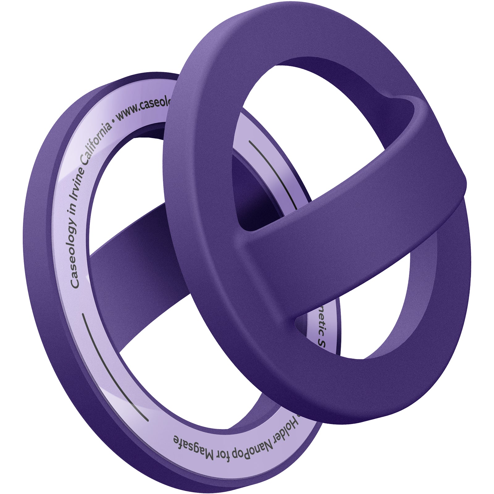 AFA07061 - MagSafe Silicone Phone Holder in purple color showing the front and back