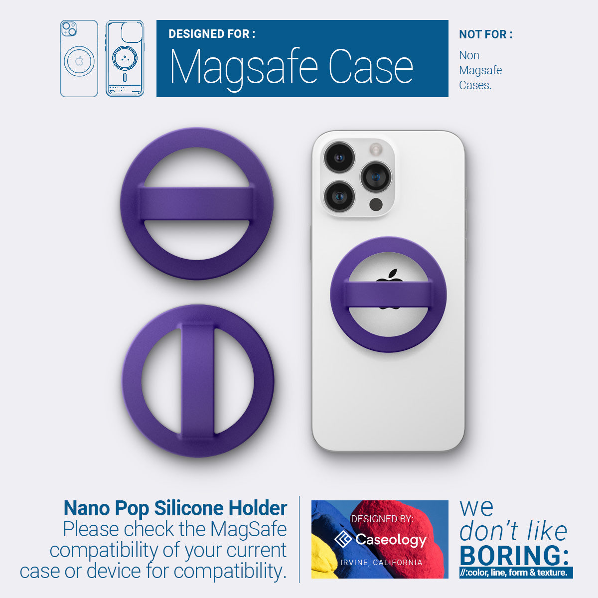 AFA07061 - MagSafe Silicone Phone Holder in purple color - compatibility