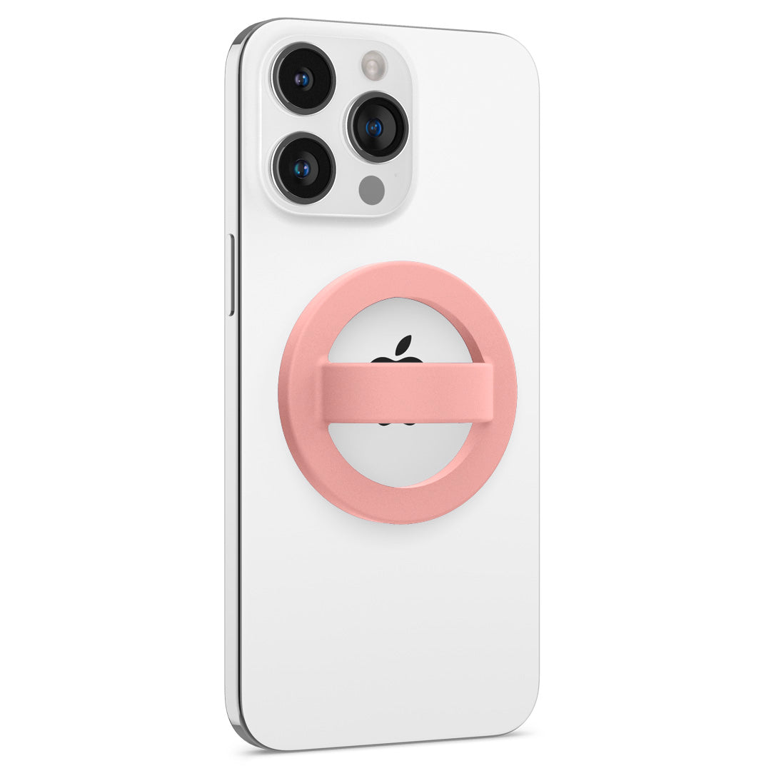 AFA07063 - MagSafe Silicone Phone Holder in pink color on the phone