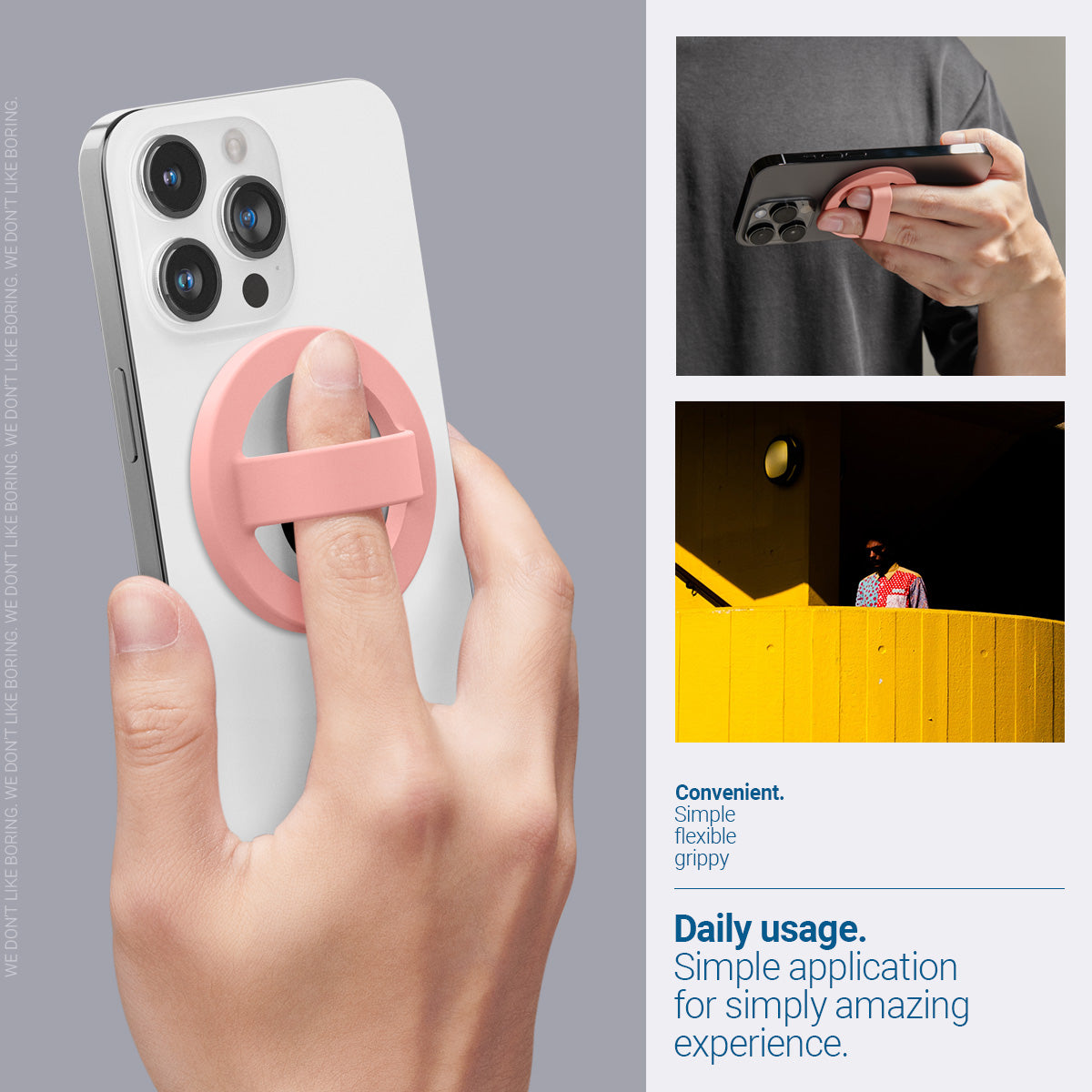 AFA07063 - MagSafe Silicone Phone Holder in pink color - Daily usage. Simple application for simply amazing experience.