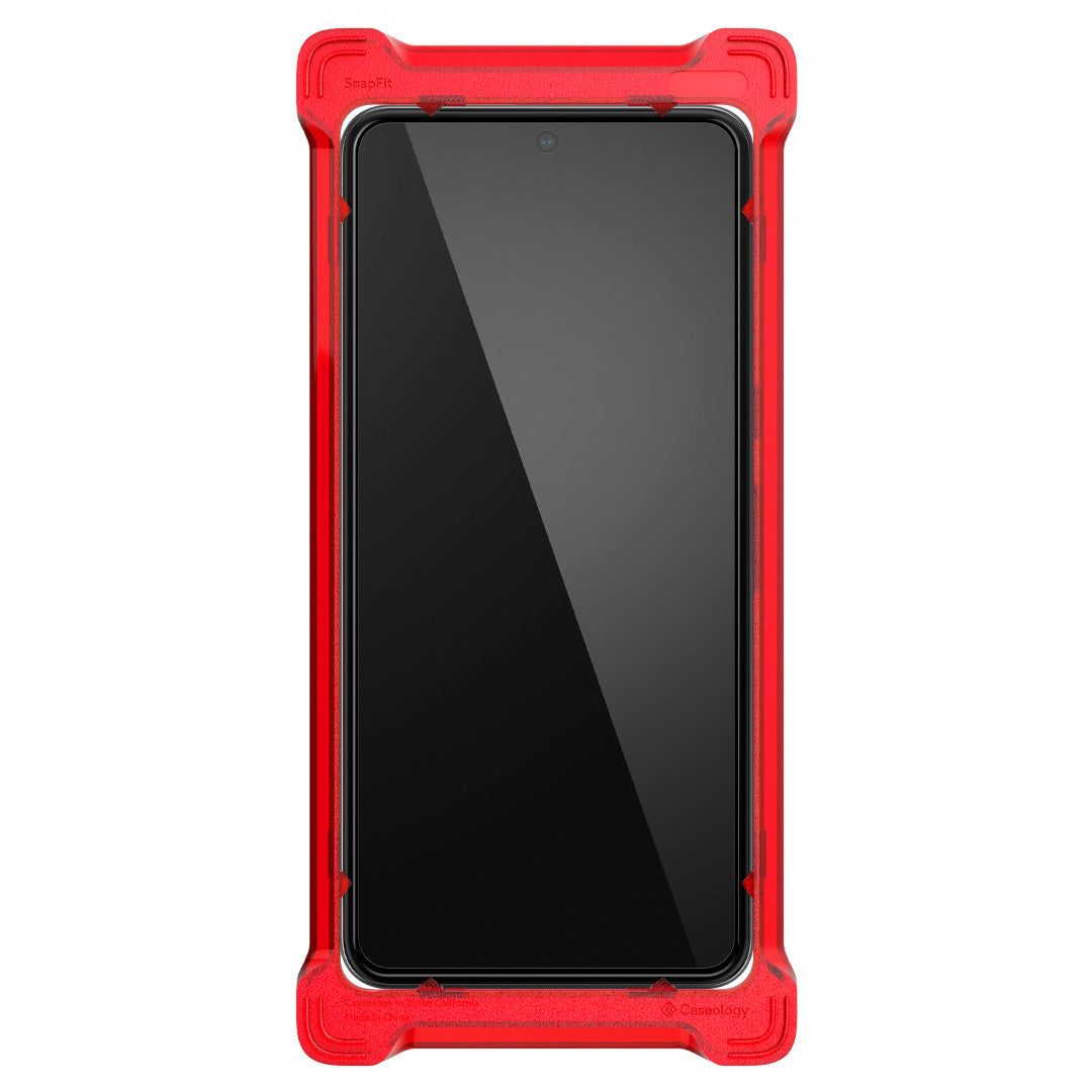 AGL06534 - Pixel 8 Pro Screen Protector Snap Fit (2P) showing the front with alignment tray installed onto device