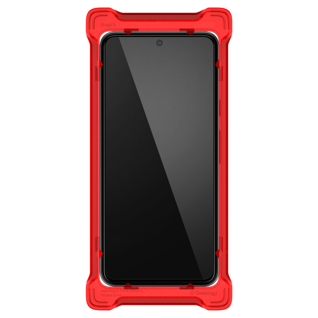 AGL06535 - Pixel 8 Screen Protector Snap Fit (2P) showing the front with alignment tray installed onto device