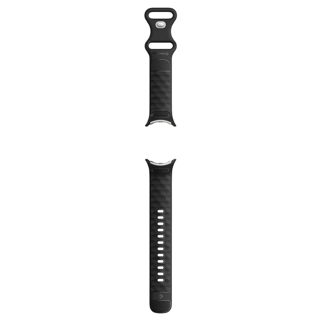 AMP06066 - Pixel Watch 1 | 2 Band Parallax  in Matte Black showing the front of the band