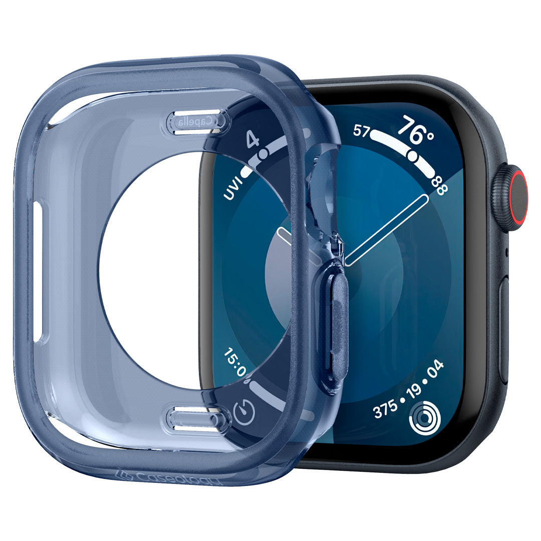 ACS08613 - Apple Watch 10 Capella in Blue showing the watch next to the case