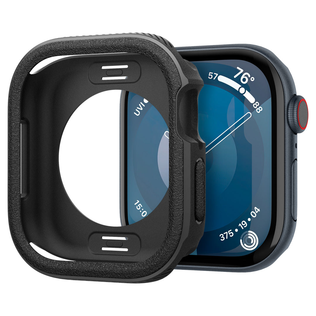 ACS08595 - Apple Watch 10 Vault in Black showing the watch next to the case