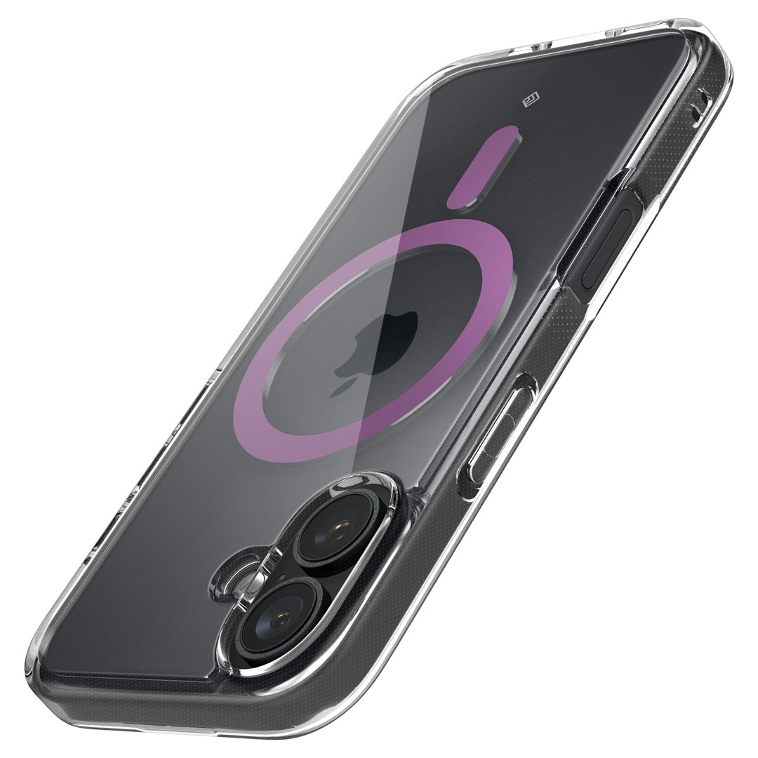 ACS08308 - iPhone 16 Capella Mag in Clear Purple showing an angled view of the back of the case