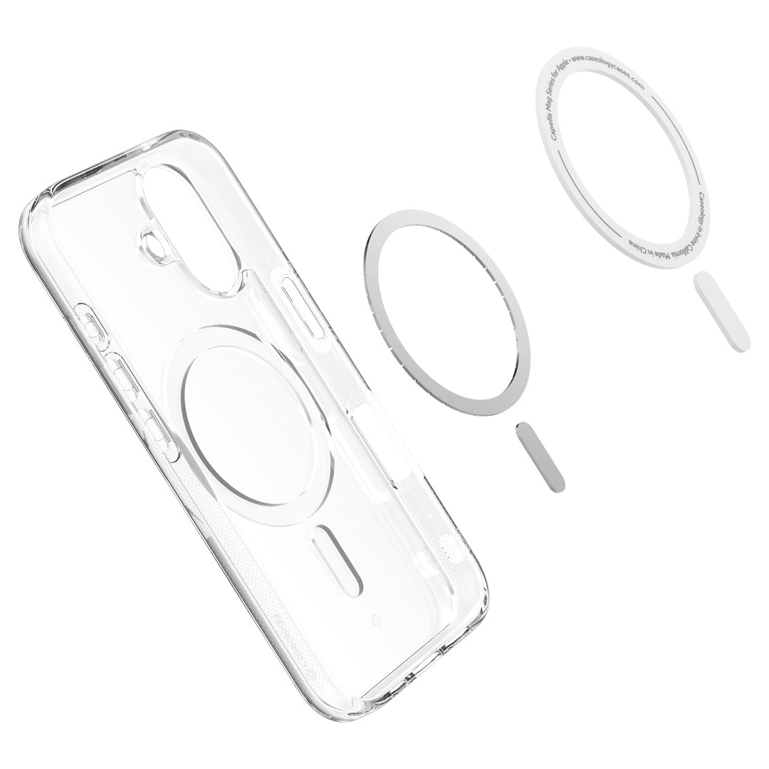 ACS08239 - iPhone 16 Capella Mag in Clear White showing the Mag layers of the case