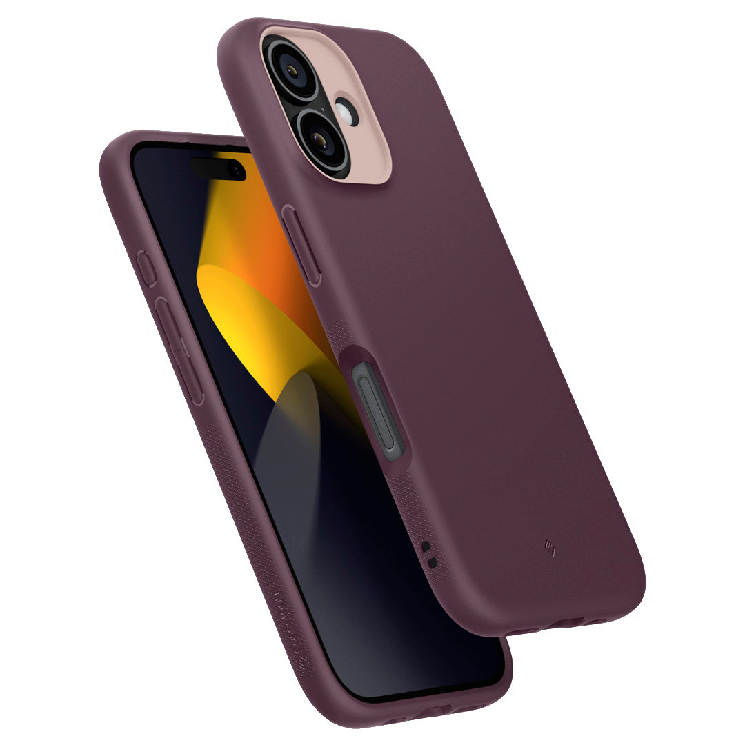 ACS08237 - iPhone 15 Nano Pop Mag Burgundy showing the front and back of the case