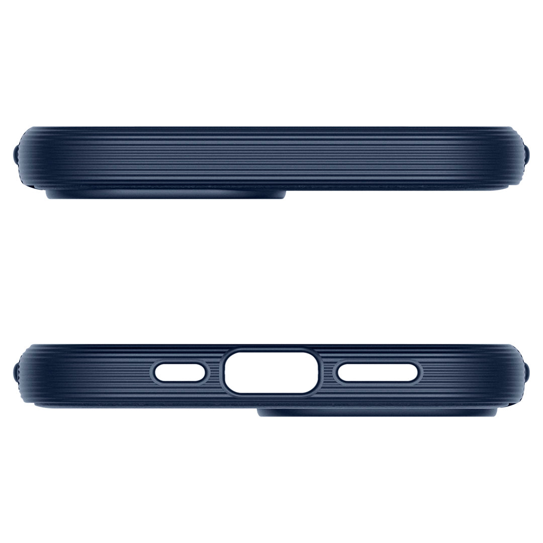 ACS08234 - iPhone 16 Parallax Mag in Blue showing the top and bottom ports of the case