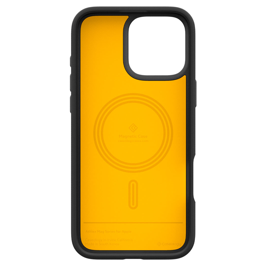 ACS08176 - iPhone 16 Pro Athlex Mag in Active Black showing the front of the case