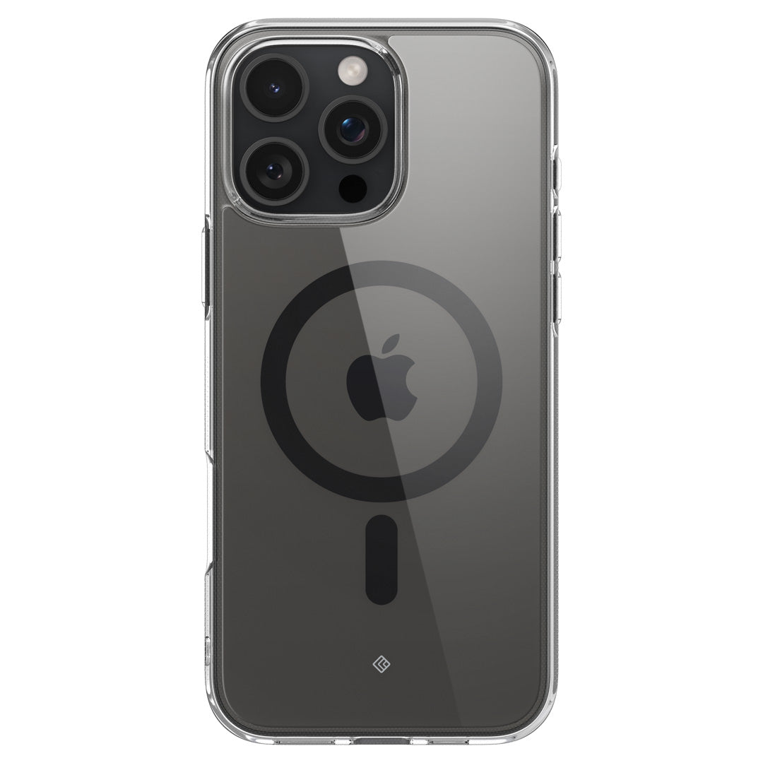 ACS08183 - iPhone 16 Pro Capella Mag in Clear Charcoal showing the back of the case