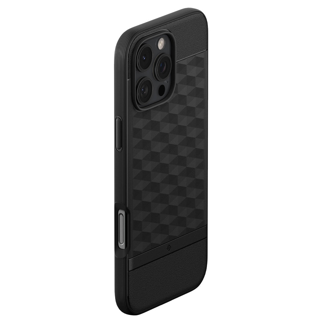 ACS08169 - iPhone 16 Pro Parallax Mag in Black showing the back of the case