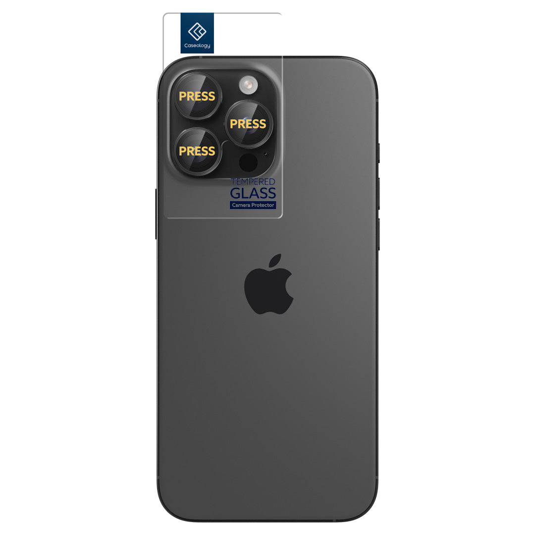 AGL07918 - iPhone 16 Pro Max Camera Lens Protector showing the protector and alignment tray over the camera