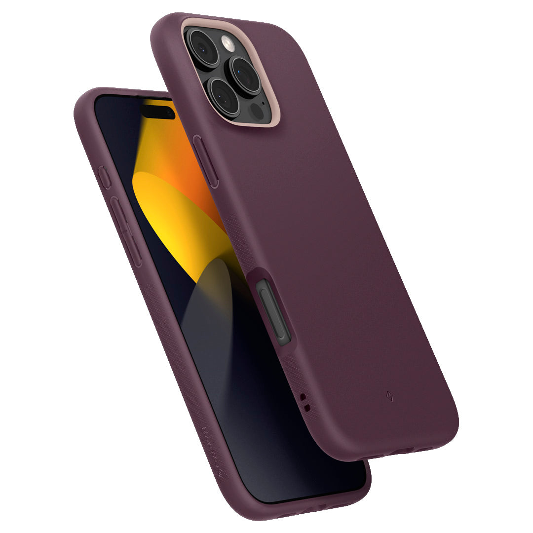 ACS08174 - iPhone 16 Pro Max NanoPop Mag in Burgundy showing the front and back of the case