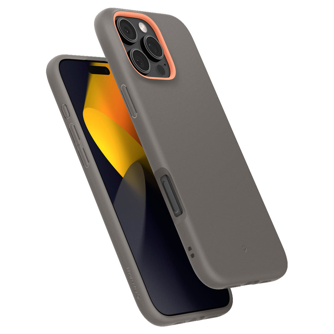 ACS08173 - iPhone 16 Pro Max NanoPop Mag in Grey showing the front and back of the case