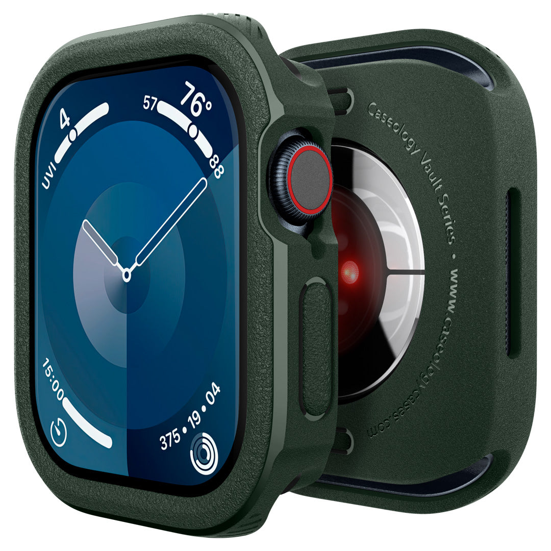 ACS08596 - Apple Watch 10 Vault in Green showing the front and back of the case