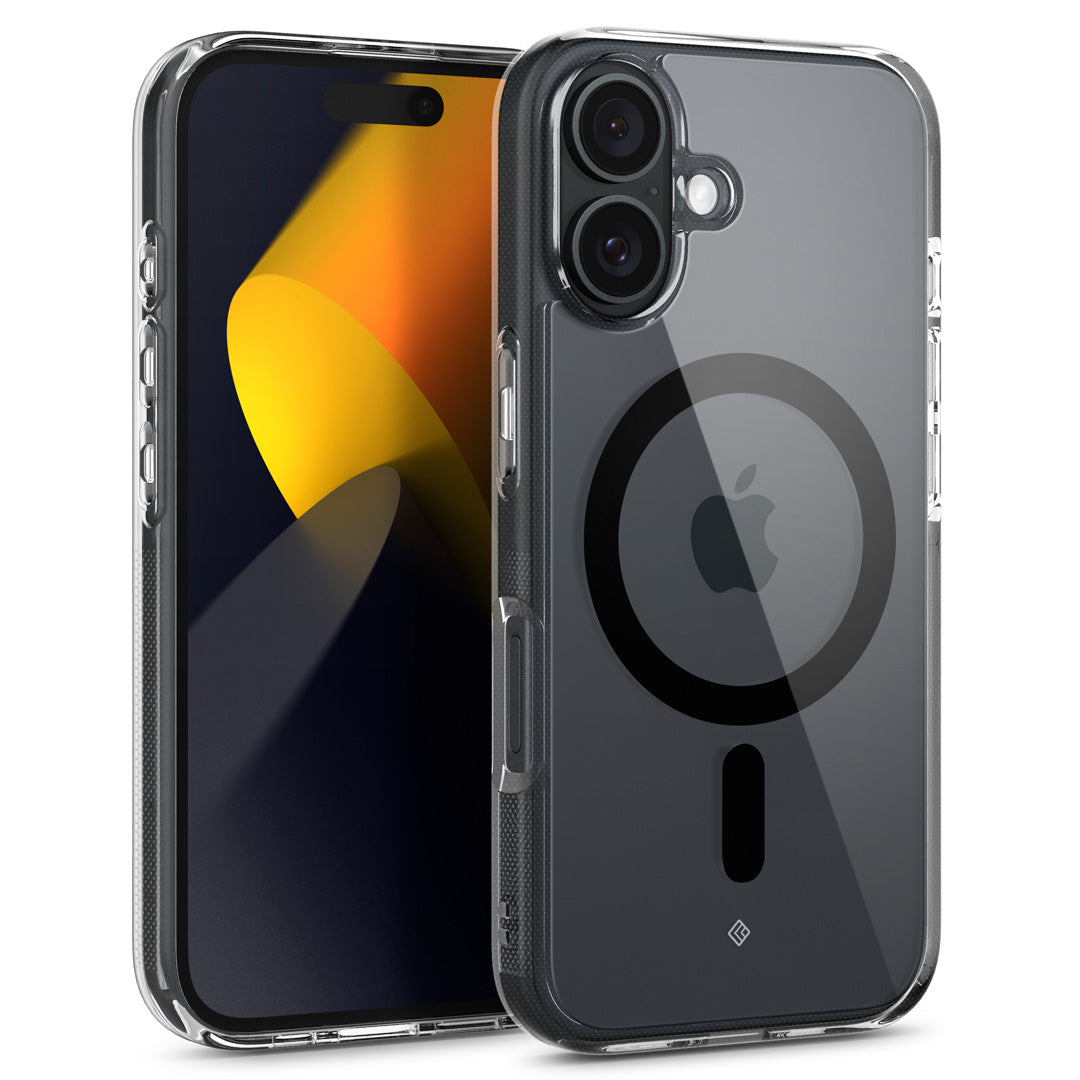 ACS08240 - iPhone 16 Capella Mag in Clear Black showing the front and back of the case