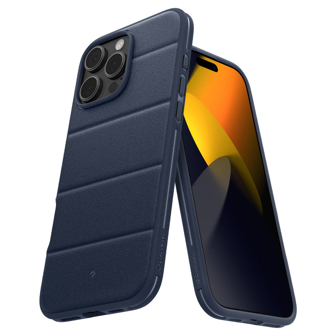 ACS08177 - iPhone 16 Pro Athlex Mag in Active Navy showing the back and front of the case