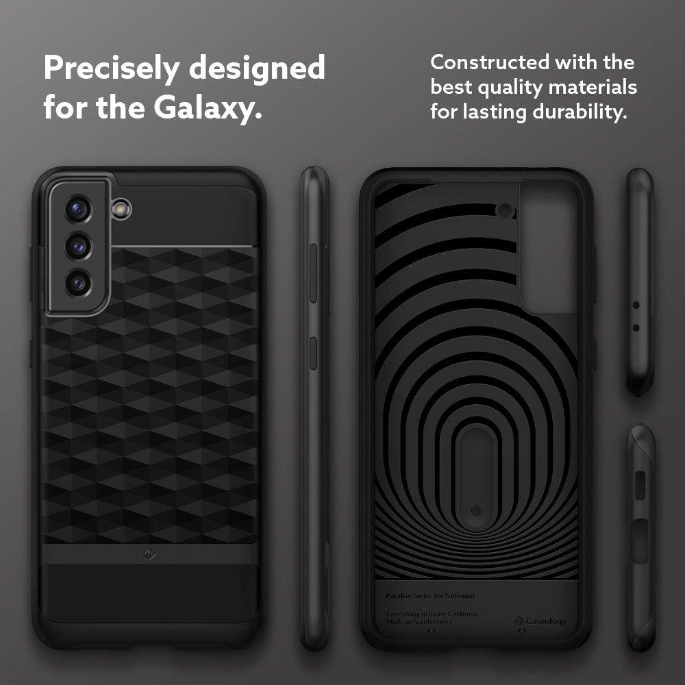 Caseology Parallax for Galaxy S22 Ultra Case Enhanced Ergonomic Design - Matte Black