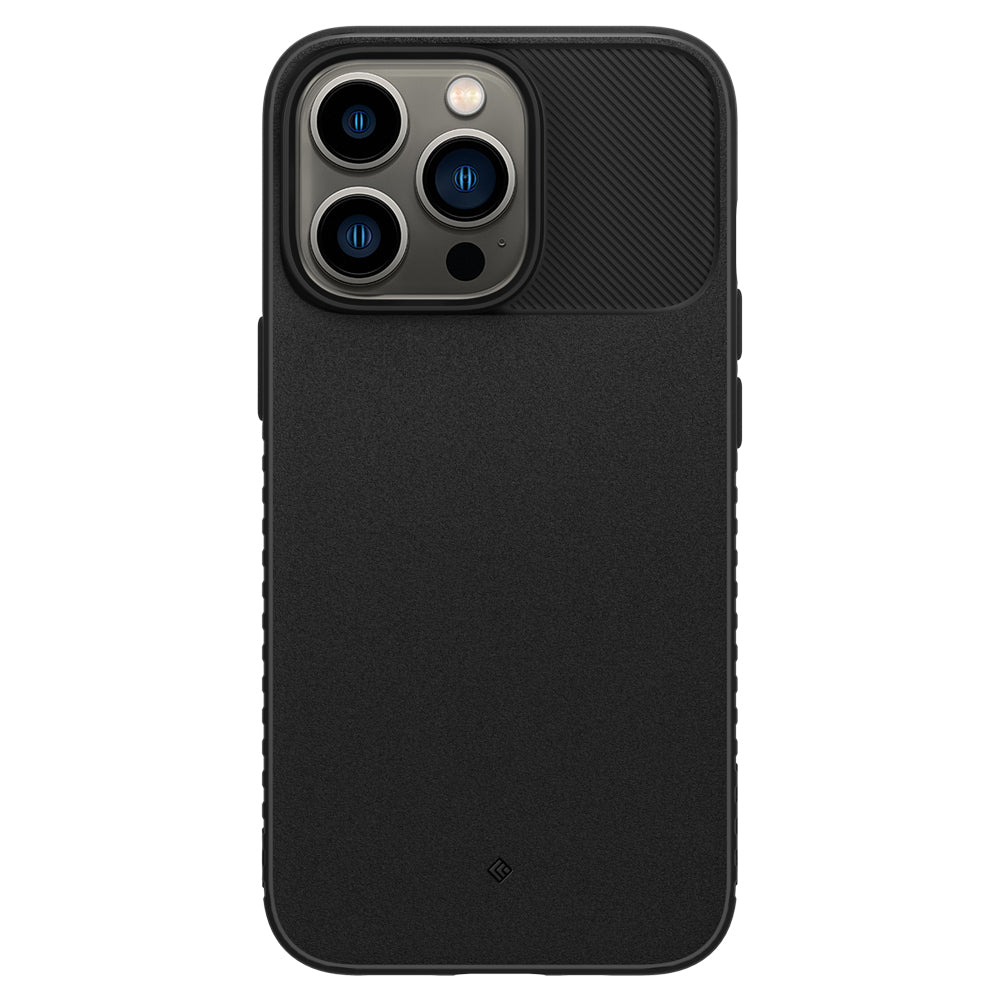 ACS03500 - iPhone 13 Pro Case Vault in Matte Black showing the back