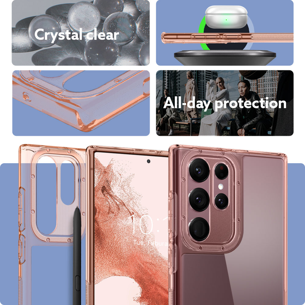 Spigen Ultra Hybrid Designed for Galaxy S22 Ultra Case (2022) - Crystal  Clear