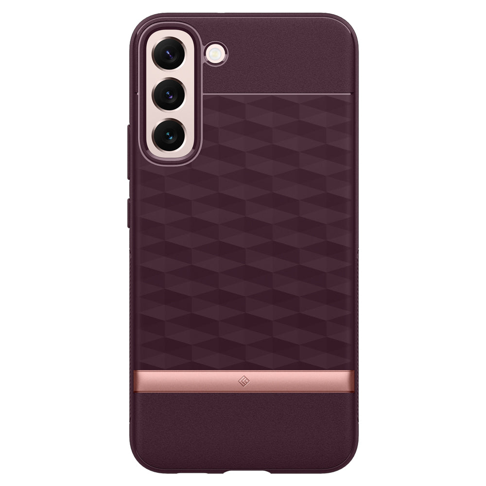 ACS04011 - Samsung Galaxy S22 Case Parallax in Burgundy showing the back