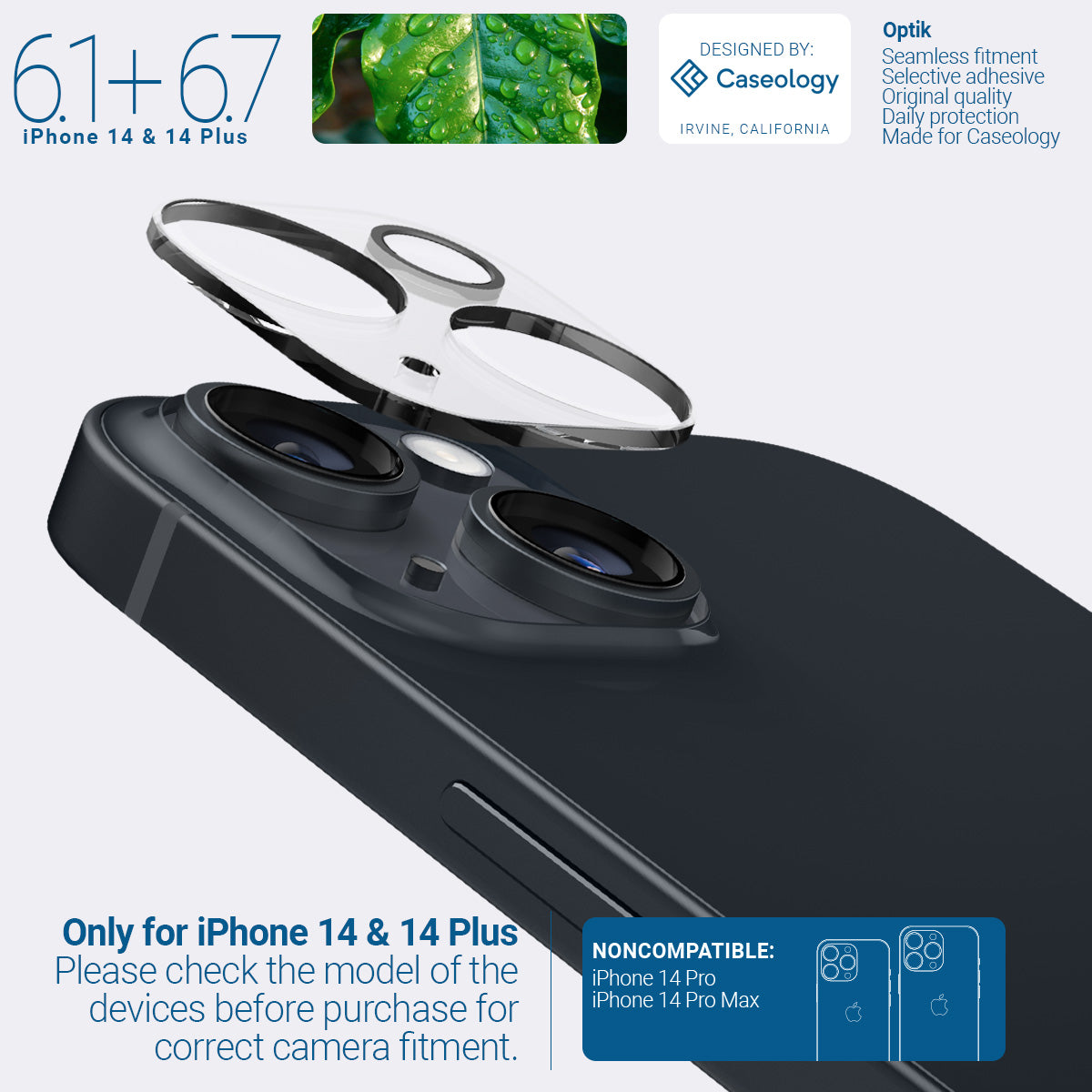 Caseology Lens Protector Compatible with iPhone 12 Pro Max Camera Lens Protector 2 Pack (2020) - Black